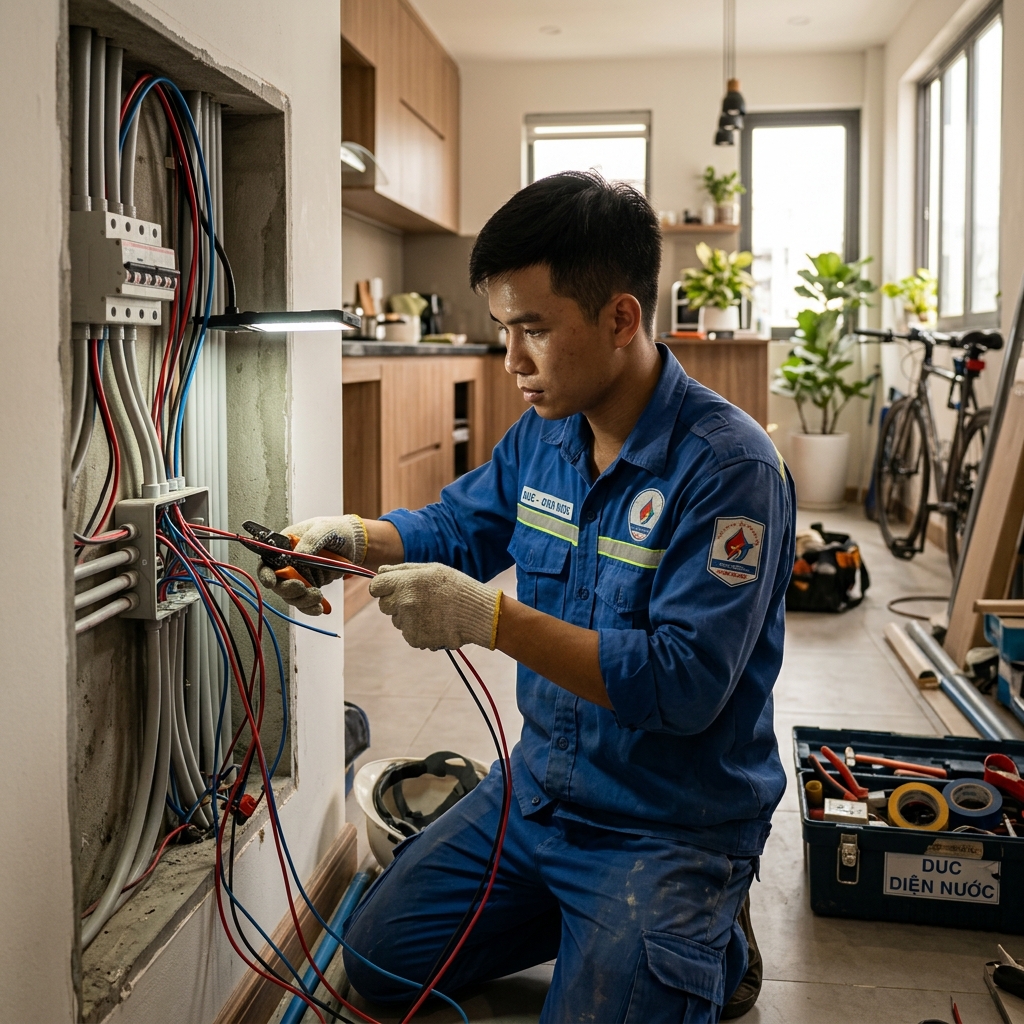 Lắp đặt hệ thống cơ điện nước công trình Toàn Gia Thịnh